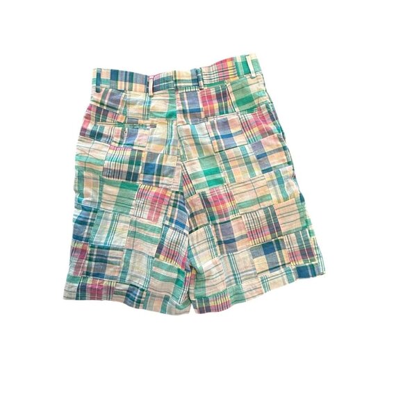 Mens Berle Madras Patchwork Shorts 30R Multicolor Cotton Lightweight Summer Wear - Picture 3 of 5